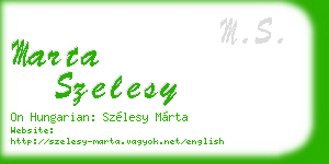 marta szelesy business card